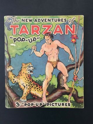 The Adventures Of Tarzan Pop - Up,  By Edgar Rice Burroughs - 1935 - Vtg.  H/c Book