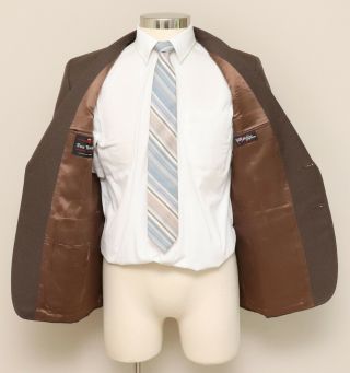 Vintage Mens 38S Van Horn ' s 2 Piece Brown Suit 4