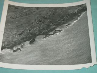 Wwii Censored Aerial Photo Invasion Of Iwo Jima Landing Craft Amtrac 53