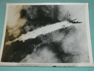 Wwii Aaf Aerial Photo B - 24 Bomber Shot Down By Flak Munster Germany 42