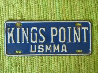 Vintage Kings Point Usmma License Plate Topper Ny Tag Merchant Marine Academy
