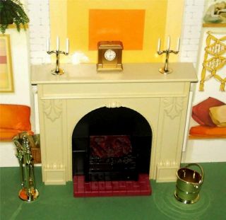 Vintage Pedigree Sindy Fireplace And Accessories Complete And Fully
