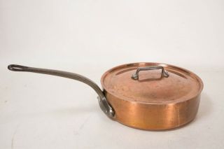 Vintage French Gavard France Copper Saute Frying Pan Pot Cookware Large 9.  5 "