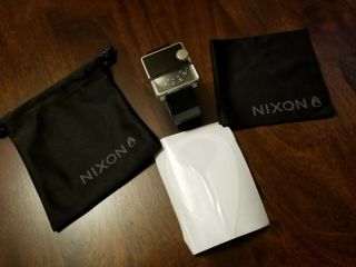 NIXON “THE MURF ” WATCH RARE STAINLESS &BLACKWITH BLUE LIGHT SERVICED BY NIXON 2