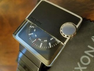 NIXON “THE MURF ” WATCH RARE STAINLESS &BLACKWITH BLUE LIGHT SERVICED BY NIXON 7