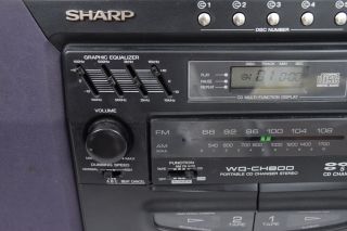 Sharp WQ CH800 5 CD Changer Vintage Boombox Radio Dual Tape Deck Watch Video 4