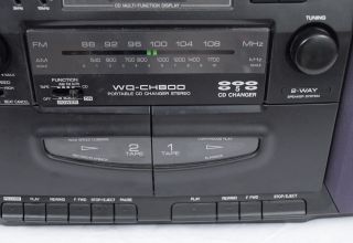 Sharp WQ CH800 5 CD Changer Vintage Boombox Radio Dual Tape Deck Watch Video 5