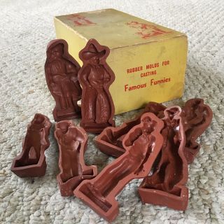 Vintage 1930s Famous Funnies Rubber Molds For Casting Comic Book Figures - Rare