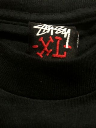Rare Vintage Stussy X Ghost Honolulu Black Tee Shirt Size XL 7