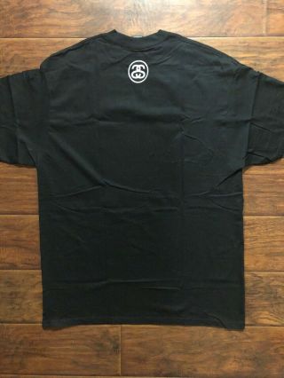 Rare Vintage Stussy X Ghost Honolulu Black Tee Shirt Size XL 8