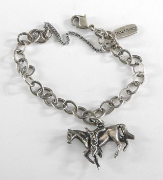 James Avery Retired Solid 925 Sterling Silver Bracelet Horse Charm Dainty 5.  75 "