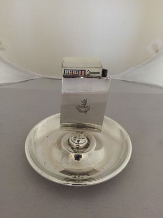 Masonic Related Silver Plated Ashtray And Match Holder (mappin & Webb)