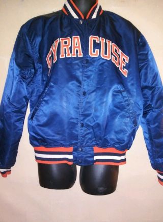 Vintage Syracuse Orangemen Satin Starter Jacket 1980 - 90s Usa Made Team Edition