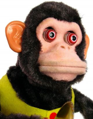 Vintage Daishin Japan Jolly Chimp Toy Story Monkey w/Inserts Tags & Box 6