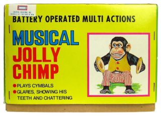 Vintage Daishin Japan Jolly Chimp Toy Story Monkey w/Inserts Tags & Box 8