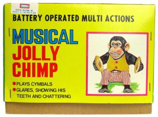 Vintage Daishin Japan Jolly Chimp Toy Story Monkey w/Inserts Tags & Box 9