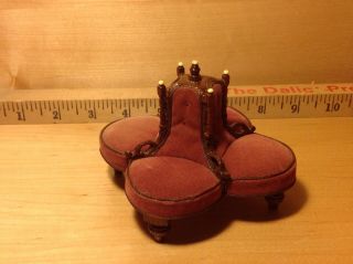 Vintage Miniature Dollhouse Rare Reminiscence Lobby Seating Setee