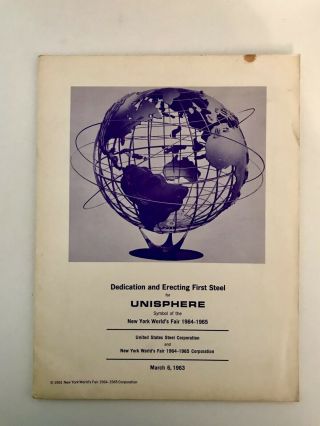 Vtg Rare 1964 1965 Press Kit For York World’s Fair Dedication Unisphere 1963