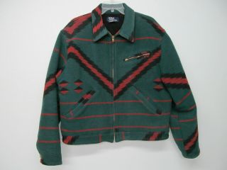 Vintage Polo Ralph Lauren Wool Aztec Blanket Soutwestern Jacket Size Men 