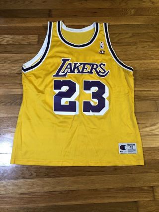Vintage Los Angeles Lakers 23 Ceballos Champion Size 48 Lebron James