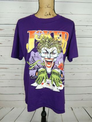 Vintage Screen Stars 1989 Size Xl The Joker T - Shirt Batman Dc Comics Purple
