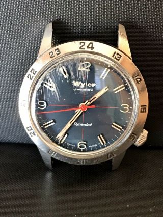 Vintage Large Stainless Steel Men’s Wyler Dynawind Lifeguard Watch