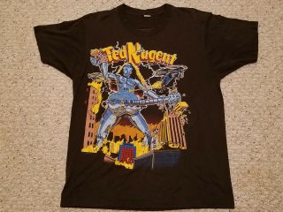 Vintage Ted Nugent Concert T - Shirt Xl 1987 " The Metal Maniac Is Back "