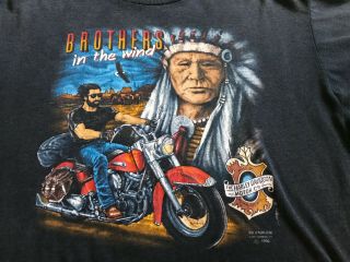 Vintage 3d Emblem Harley Davidson Brothers In The Wind Palm Springs T - Shirt Xl