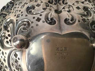 Gorham Sterling Silver Heart Shaped Pierced Bon Bon Bowl or Dish 966 3