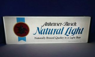 Vintage Anheuser Busch Natural Light Beer Sign 1977 Lighted Rare,  Perfect
