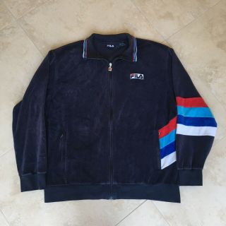 Vintage Fila Men’s Fleece Jacket Striped Supreme Blue Size X - Large Xl