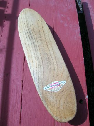 Vintage surfer wooden sidewalk skateboard surfboard old 1960s Hobie ? 3