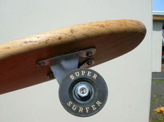 Vintage surfer wooden sidewalk skateboard surfboard old 1960s Hobie ? 7