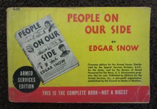 Armed Services Edition Paperback - Ww Ii - S - 29 People On Our Side - Edgar Snow
