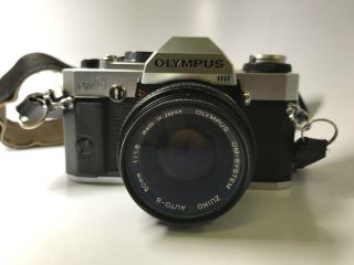 Vintage Om G Olympus Film Camera Zuiko Auto - S 50mm 1:1,  8 Lens