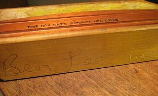 Vintage Signed Ben Lee’s Champion Gobble Box Turkey Game Call Old Hunting Rare 7