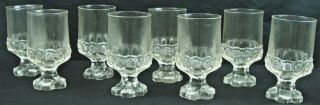 Vintage Mid Century Set 8 Franciscan Clear Madeira Water Goblet Tumblers 5 1/2 "