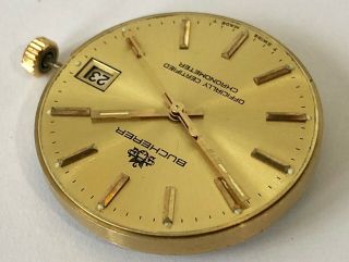 VINTAGE 1970’s SWISS BUCHERER AUTOMATIC WRIST WATCH MOVEMENT WITH DIAL & HANDS. 7