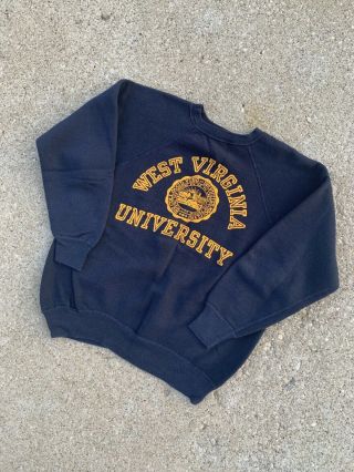 Vintage Champion West Virginia University 50 60s Sweatshirt Running Man Tag Sz L