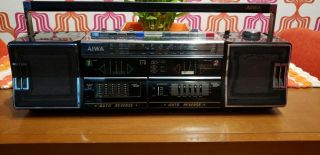 Vintage Rare Aiwa Cs - W700h,  G,  F 4 Band Radio,  Cassette Tape Player Boombox