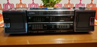 Vintage Rare Aiwa CS - W700H,  G,  F 4 Band Radio,  Cassette Tape Player Boombox 2