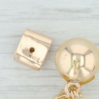 Cultured Pearl Dangle Earrings - 18k Yellow Gold Golden Pearls Vintage 3