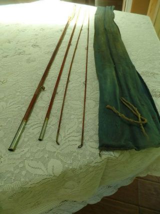 Old Bamboo Fly Fishing Rod Pole 12 2 " Long Vintage Bamboo Rod