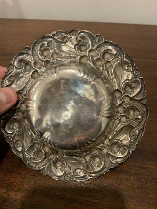 Antique Whiting LILY OF THE VALLEY Sterling Silver Bon Bon Dish 6194 69.  2 Grams 5