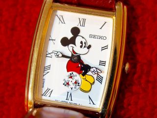 Vtg Disney Seiko Mickey Mouse Watch - Mens / Unisex Sized - Very Rare &