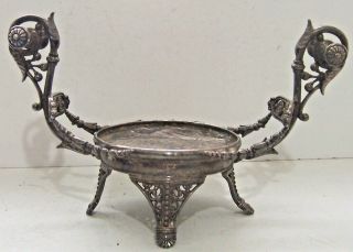 Ornate Victorian James Tufts Quadruple - Silverplate Bride Basket Holder