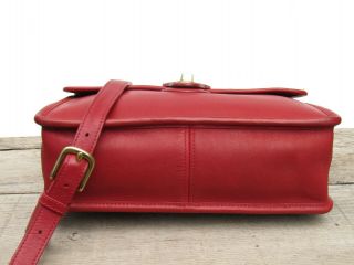 Vintage Coach Willis Messenger Bag in Red Leather Crossbody Satchel 9927 4