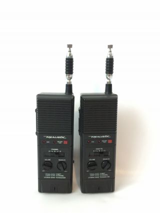 Pair Realistic Trc - 219 3 Watt 3 Channel Cb Walkie - Talkie Stranger Things Vtg 80s