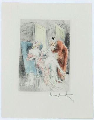 Louis Icart Etching Hand Signed Limited Edition Enchante 1946 Rare