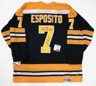 Phil Esposito Signed Boston Bruins Ccm Vintage Cup Jersey Psa/dna U27800